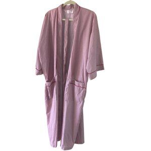 Sea Island Loungewear Vintage Mens Robe One Size Red Striped Pockets Wrap